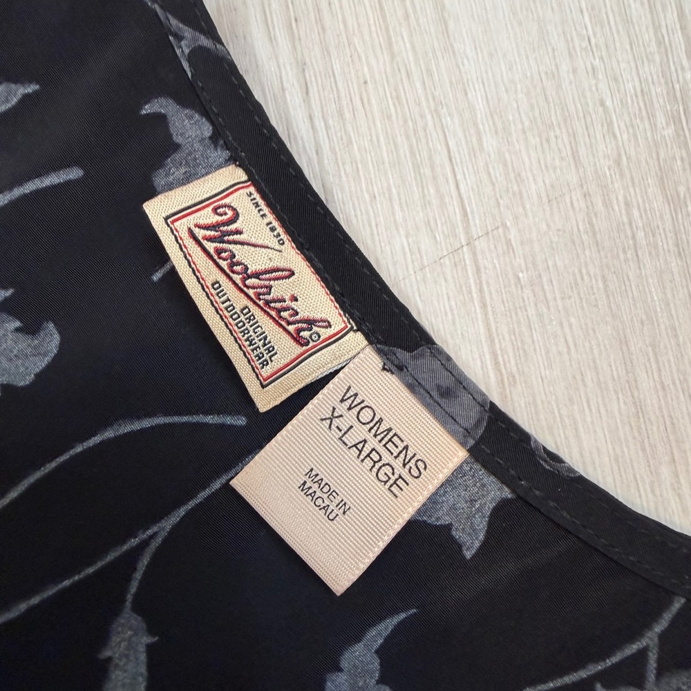 Woolrich Vintage Black Floral Sleeveless Button Front Midi Dress Xl 5962 View 6